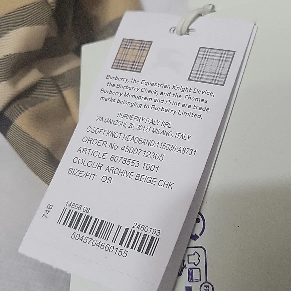 BUBERRY SOFT KNOT HEADBAND NWT NOVA CHECK - Picture 7 of 7